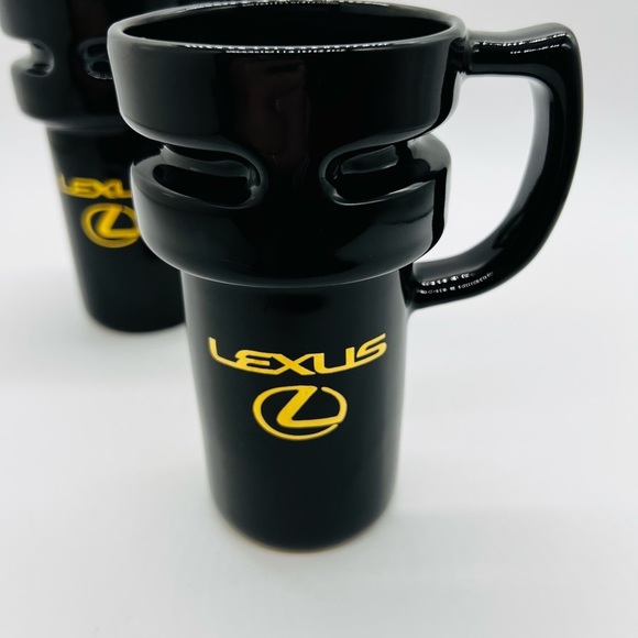 Set Of 2 Black Travel Mugs With Lexus Logo - Picture 2 of 14